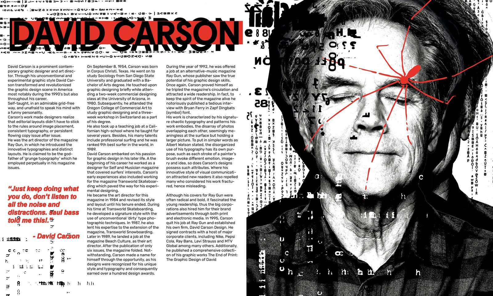 David Carson — Openingsspread — biografie