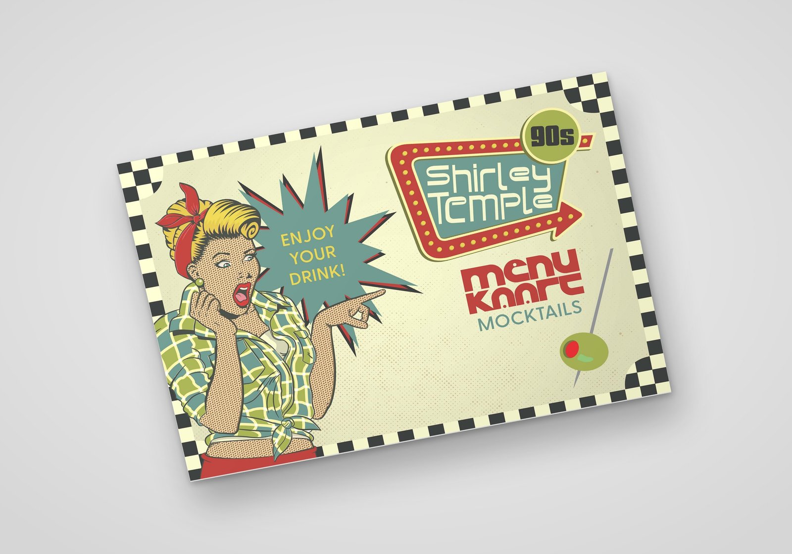 Shirley Temple — Mocktail-menukaart